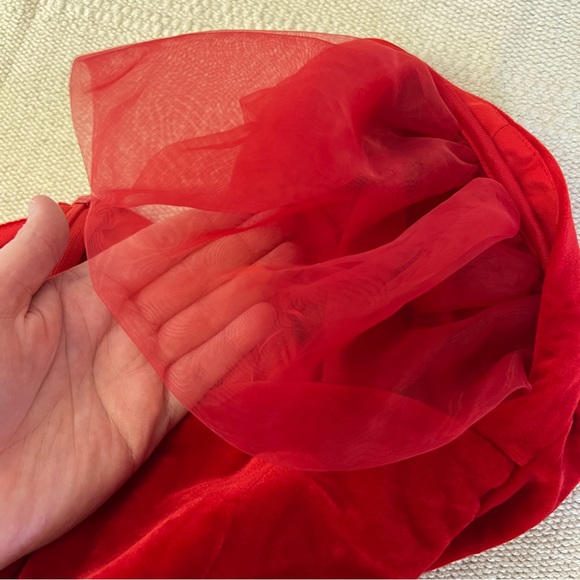 Hot Fashionista Red Matilda Velvet Long Sleeve Pleated Hem Mini Dress - Picture 16 of 16